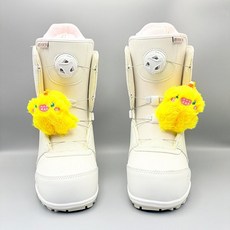 1+1] 스키 스노보드 신발 장식 / 귀여운 인형 키링 고리, 1개, 옐로우 플러시 몬스터 한 쌍