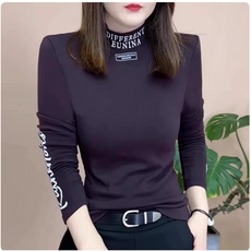 쌍천 여성 봄 가을겨울 여자 골프 의류 캐주얼 탑 긴팔 티셔 터틀넥 슬림핏 티셔츠 A25120410