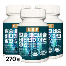 순수식품 칼슘 마그네슘 비타민D 아연 1350mg, 90정, 3개
