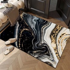 DFMEI 大理石紋硅藻泥入戶地墊廁所速幹吸水腳墊輕奢衛生間防滑腳墊地毯, 1個, 鎏金-05
