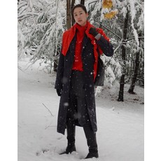 24FW [시즌오프] 다크그레이 사선패턴 울혼방 롱코트 VICO4F204G3