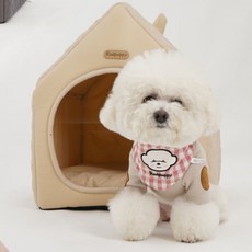예쁜 강아지 집 크림 하우스 (베이지) 숨숨집 ehd+1761kE