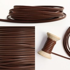 레더랑 천연소가죽 납작 가죽끈 3mm 1마 랍빠끈 천연가죽 가죽줄 레이싱끈 가죽팔찌 만들기 부자재 재료, 브라운, 1개