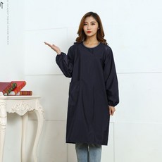 新竹出貨 韓版時尚男女款純色圍裙罩衣廚房做飯防污長袖罩衣反穿衣帶袖罩衣