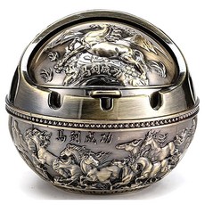 Qiaokao 레트로 합금 재떨이, 1개, 브론즈