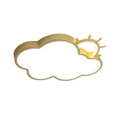 雲朵太陽造型吸頂燈 LED節能 全光譜高顯色Ra97 三色溫可調 多種智能控制 適用兒童房臥室, 1個, 24W全光譜款金色-三色變光（無遙控）