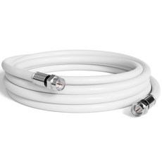 CIMPLE CO 동축 케이블 35 FT RG6 동축 TV 와이어 유연성 실내/외 고속 인터넷용 듀얼 차폐 CATV 자외선 저항성 CL2 정격 10미터 흰색, 6 Feet, White, 1개