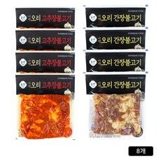 [홈쇼핑] 올반 바짝 오리 불고기 고추장불고기 1팩+간장불고기 1팩, 4세트
