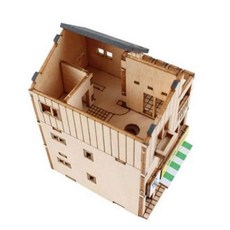 미니어처 상가주택 디오라마만들기 축소모형제작 목재장난감 kyo*072yA