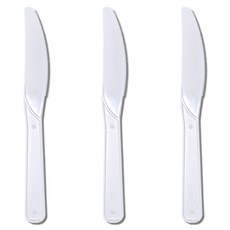 16.5cm 흰색 일회용칼 일회용나이프 케이크칼 빵칼 벌크포장, 100개입, 1개