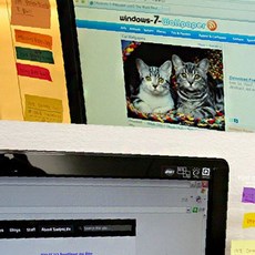 컴퓨터 화면 테두리 부착 메모지 정리 보드 업무 일정 관리 스티커 노트 수납, 좌측