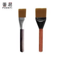 臺灣熱賣 茶刷養壺筆 不掉毛茶盤清潔刷茶水茶道黑檀木茶掃颳水闆茶具配件, 小號黑檀扁頭刷+大號花梨扁頭刷, 1個