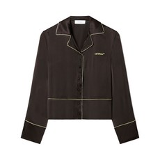 오프화이트 새틴 파자마 탑