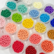 6mm 비즈 100개입 아크릴 원형 컬러 단색 팔찌 목걸이 만들기 비즈발 재료 공예, IV(아이보리)