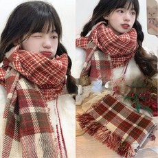 로자벨 윈터블룸 체크 머플러 목도리, 평화와기쁨, 1개