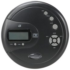 GPX PC332B 휴대용 CD 플레이어 건너뛰기 방지 보호 FM 라디오 및 스테레오 이어버드 - 블랙, 블랙입니다.