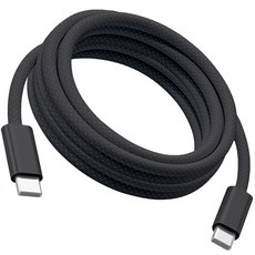 240W PD 초고속 충전 패브릭 C타입 to C타입 케이블, 1개, 블랙, 5m