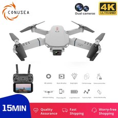 Zhijing 미니 드론 4k 카메라 WiFi FPV 접이식 헬리콥터(회색), 은, 1개