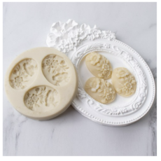 데코 꽃장식 3구 앤틱풍 실리콘몰드