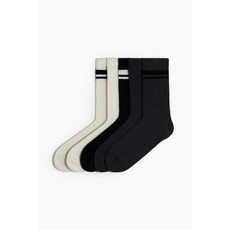 국내백화점 H&M 가디건 브랜드관 양말 5켤레 세트 다크 그레이/크림 0647207080 커플 사무실 (BK파우치 증정)