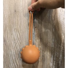 小萌獅鈴鐺造型矽膠奶嘴收納包，莫蘭迪色系奶嘴收納盒，適用香草奶嘴與BIBS奶嘴, 1個, 焦糖棕, 焦糖棕