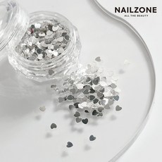 메탈 실버 하트 스팽글 네일글리터 G-56, 1개