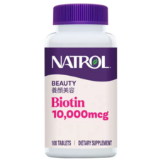 Natrol 納妥 生物素 10 000微克 100錠, 1個, 100顆