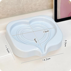 하트 비누함 심플 귀여운 수납, 1개, 블루