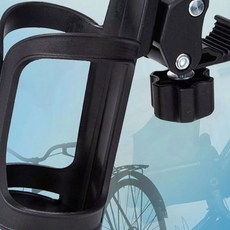 루띠에 [ 유모차 자전거 클립형 컵홀더 ] 음료 커피 물통 텀블러 거치대, 360도 유모차자전거 컵홀더(블랙), 1개