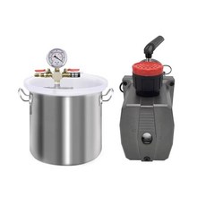 工業級真空脫泡系統 消泡桶 抽氣泵套組 環氧樹脂/矽膠專用 加厚底座 持久真空 實驗室/翻模兩用, 20x19cm消泡桶（無泵僅參考）特價款