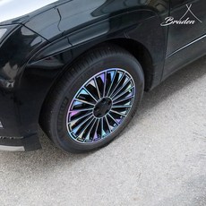 [엔블랙] 아이오닉9 호환 튜닝 휠스티커 21인치 홀로그램 휠마스크, 포지드카본블랙, 1개