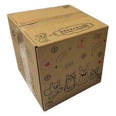 三層瓦楞紙箱收納箱, 彩繪毛孩版面, 1個