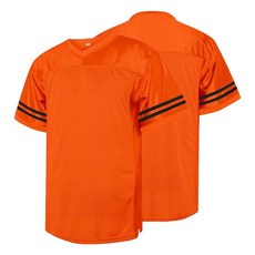 Saaifuu 남성용 클래식 블랭크 축구 저지 유니 레트로 브이넥 운동 드라이핏 셔츠 스포츠 캐주얼 상의 오렌지(공백) S 168420