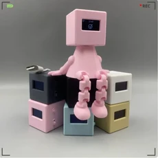 로봇 AI ESP32-S3-N16R8 개발 보드 WIFI 인간-기계 대화 핑크 + 베이스, 01 Pink   base