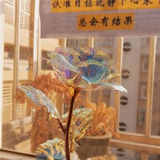 장미 모조 24K 금박 모조 장미 세트 아이디어 장식 촬영실 사진 도구 액세서리, 컬러 골드 화이트+컬러 골드 블루, 1개