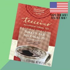 티치노 버섯 허브 티 Turkey tail 황기 구운 메이플 카페인 프리 티백 10개 2.12온스 60g Teeccino Mushroom Herbal Tea Tail Astra, 1