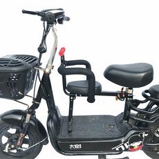 【新店下殺 】電動車自行車兒童座椅子前置寶寶小孩電瓶車腳踏車前安全座椅【滿100發貨】, 電動車308哈雷單座+扶手+半護網