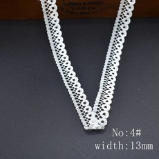 레이스 면 천 원단 저렴한 10야드몫 흰색 리본 코튼 바느질 diy 자수 트림 웨딩 장식 아프리카 패브릭, 4번, 1개