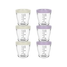 베베락 아이와 트라이탄 밀폐이유식용기 180ml (3+3개입), 아이와 트라이탄 180ml(크림3P+라벤더3P), 1세트, 1ml
