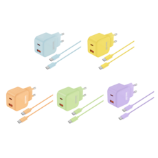 델스토어 엑스트라 MX530 초고속 듀얼 충전기 +실리콘 C2C 충전케이블 1.5m, 라이트 그린, 1개