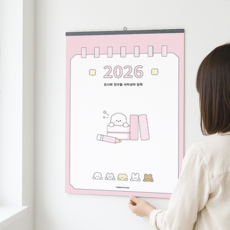 도나와친구들 2026 사자성어 벽걸이 달력 대형, 1개, 혼합색상