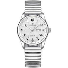 고사사 쉽게 읽을 수 있는 시니어용 쿼츠 시계 큰 숫자 달력 30m 방수 발광 여성용 남성용 스테인리스 스틸 손목시계