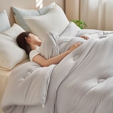 Coora 사계절 항균 알러지케어 니트코튼 통기성 부드러운 워셔블 차렵이불