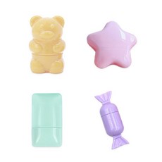 립코 실리콘 립브러쉬 옐로우베어 핑크스타 블루필로우 퍼플캔디 4종세트, 1개, 립브러쉬세트