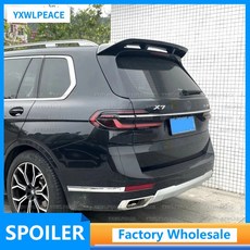 BMW X7 G07 19-23 ABS 후면 창문 루프 트렁크 립 윙 스포일러 바디 키트 호환, 유광 Black