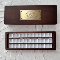 엠그라함 파레트 물감 수채화 미술 그림 36색 72색 목재 보관함, 토끼 단층  호두 플러스 36 2ml 격자