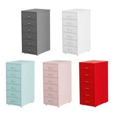 철제 6단 서랍장 4Color 택 1, 6단 화이트