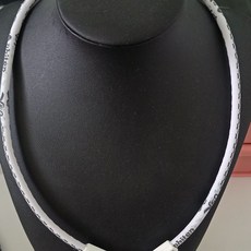 水溶鈦頸鏈 項圈運動頸椎項鏈 鈦頸環 男女能量項環 鈦項圈 運動項鏈, 1個, 白色50cm