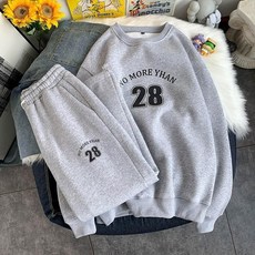 28號秋冬季兩件套男士圓領套頭衛衣潮流運動長褲港風寬鬆長袖套裝