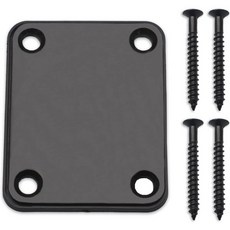 일렉트릭 베이스 기타 넥 플레이트 조인트 연결 강화 부품골드, Black